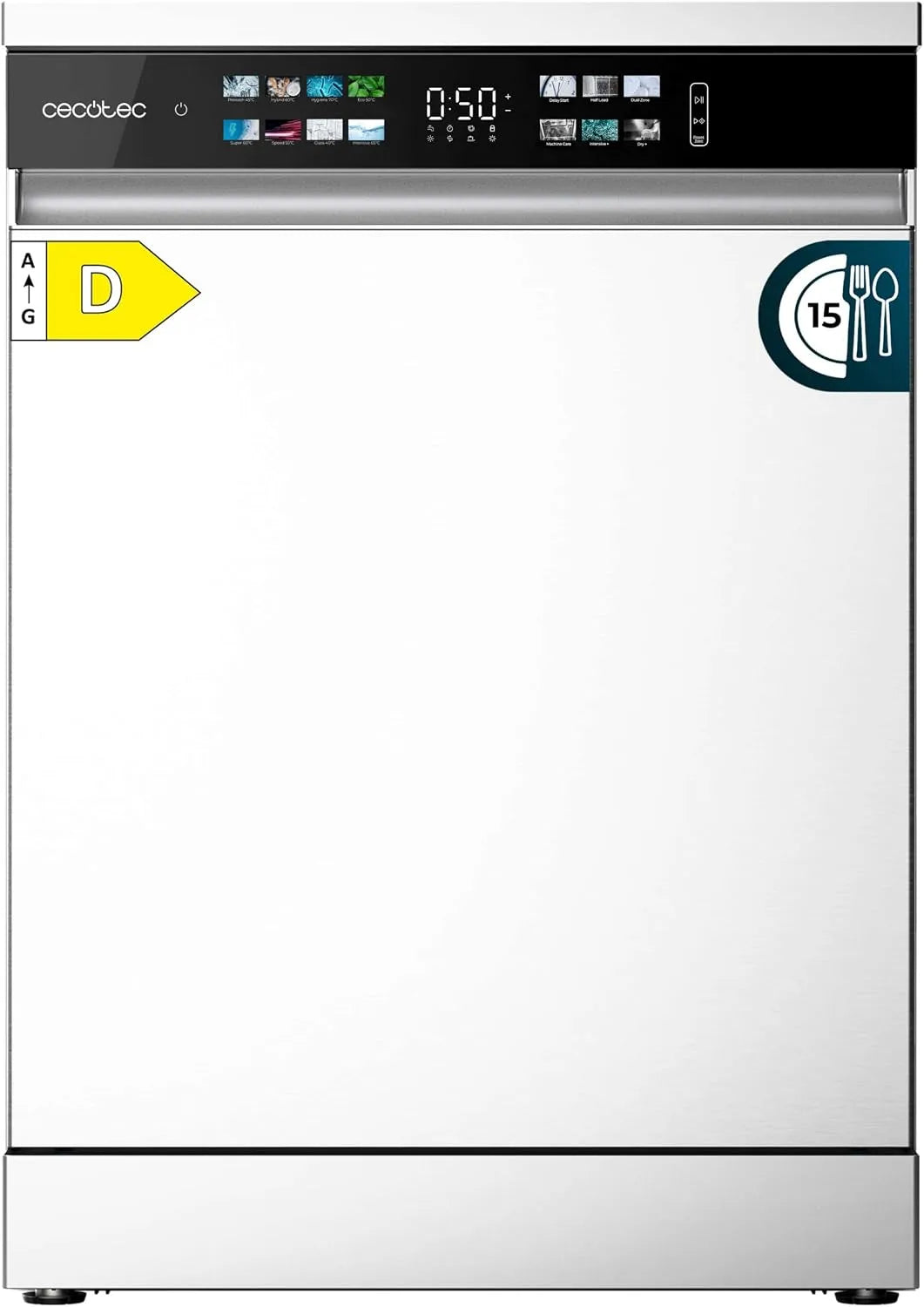 Cecotec, Opvaskemaskiner, 60 cm, opvaskemaskine 60 cm - Freestanding Bolero Aguazero 6210 D. 15 bestik, Hvid