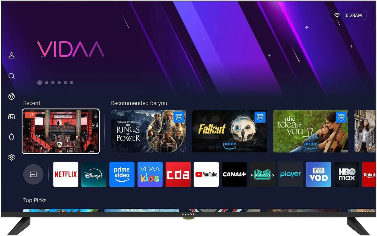 Kiano DVB-T2/S2/C DVB-T2, TV'er, Elegance 50- tommer Smart TV - 4K UHD DLED TV med HDR, VIDAA OS, WiFi, Triple, Sort, 4K, 50 inch, 126 cm