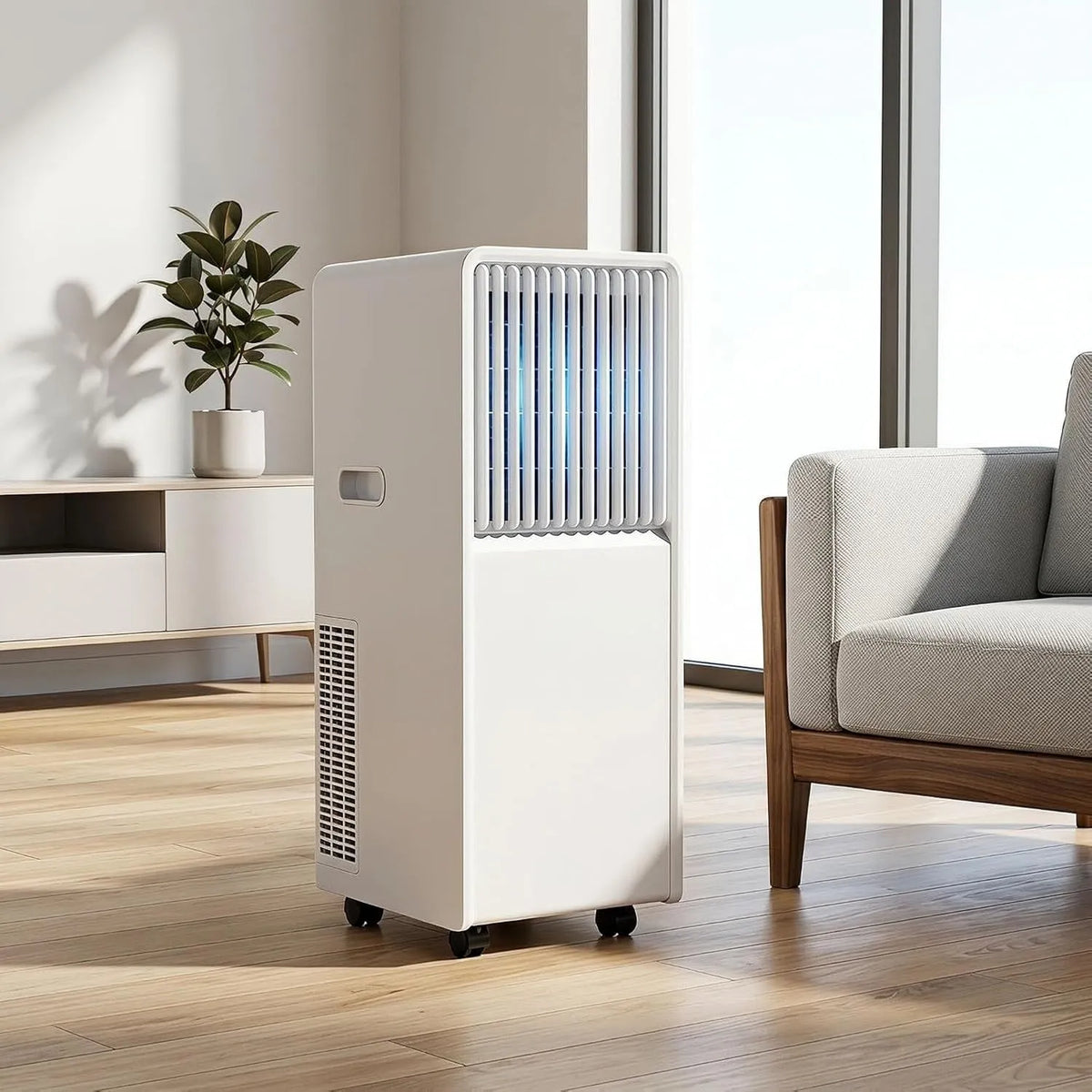 GIOFEOIK 3-in-1 in-1, Split-klimaanlæg 12000 BTU, Split mobile, 3- med kølig affugter fan, fjernbetjening &, Hvid, 12000 BTU, 45 l