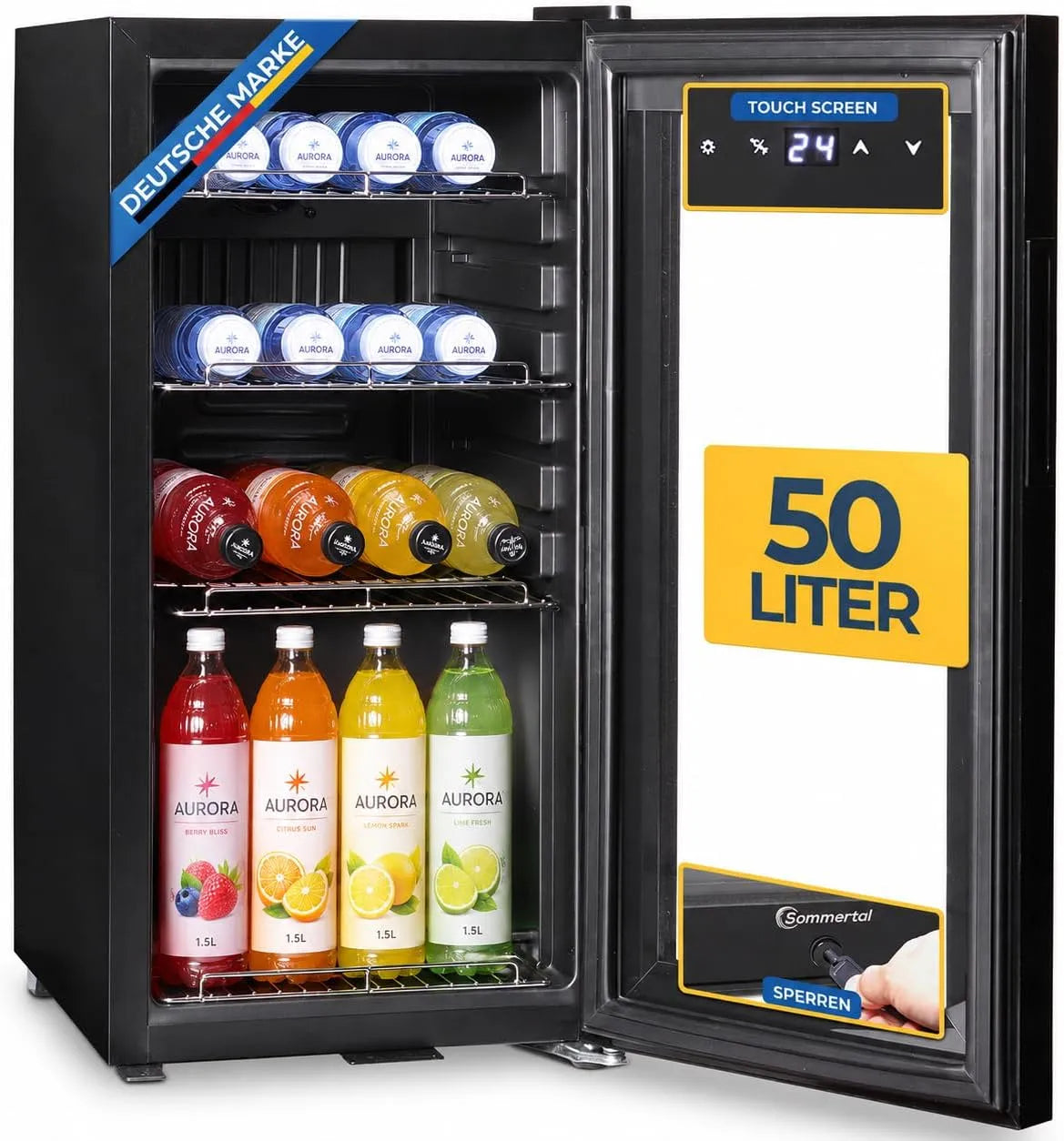 Sommertal, Drikkevarekøleskabe, drikkekollega 50L, Hvid, 50L