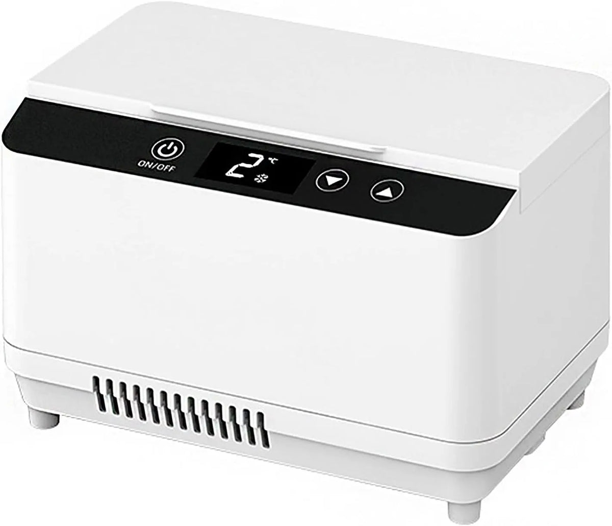 LHQYA, Lager- og rejsemapper, Double- layer insulin køleskab, mini- insulin køleskab med stor kapacitet og LED, Hvid, 75 g, 145x145x230mm