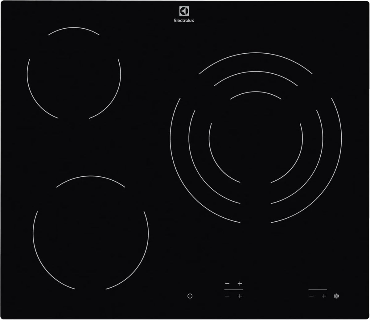 Electrolux EHF6232IOK, Kogeplader, bygning i kogetop, keramik, glas og keramik, 1200 W, rund, sort, 1800 W, 180 mm, 145 mm