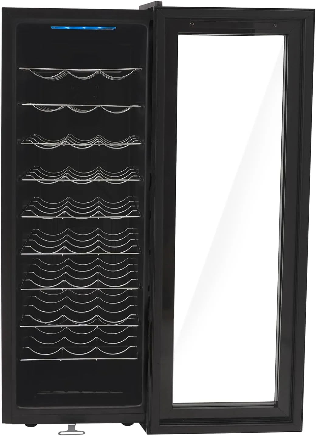 SuhoFutus, Indbyggede vinkøleskabe, Vin køleskab 76L til 30 flasker med temperaturstyring 12- 18 ° C, LED-skærm, Sort, 76L, 30 v, 0, 61KW