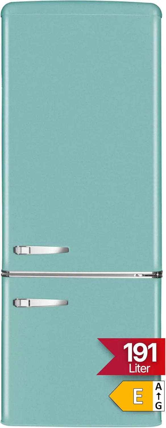 Amica, Køle-/fryseskabe, Retro Fridge- Freezer Kombination 191L 145 x 55 x 61, 5 cm KGCR 384 150 T, Hvid, 191L, 145 x 55 x 61, 5 cm, 147 l