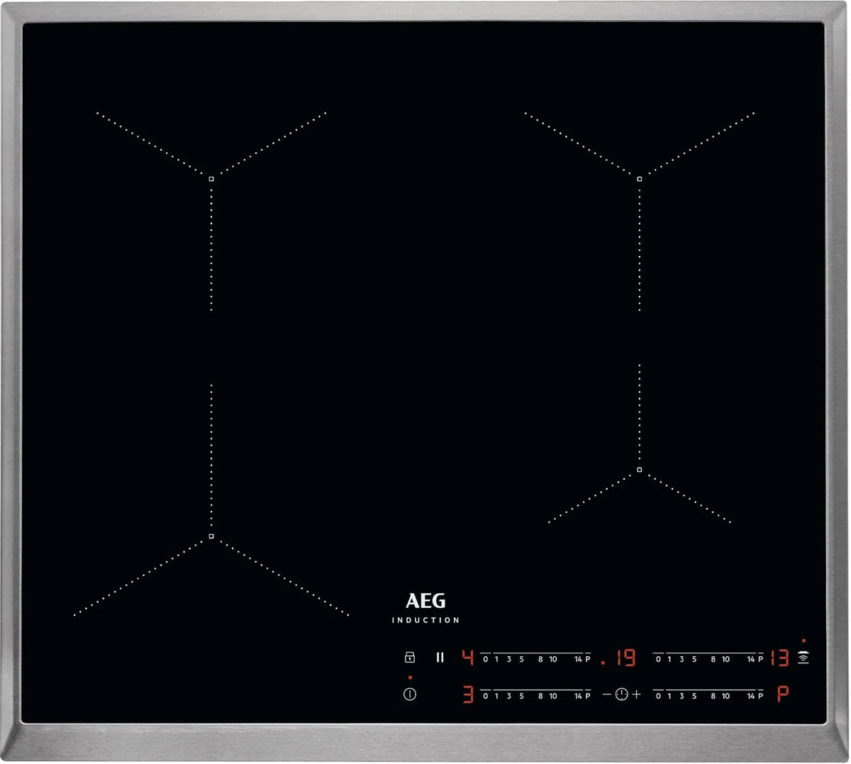 AEG IKS6443AXB Hob2Hood, Kogeplader, Self-tilstrækkelig kogetop / Induktion / / Slider operation / 60 cm / rustfrit, Sort, 60 cm, 12 mm