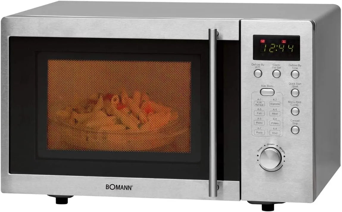 Bomann 2211U, Mikrobølgeovne med grill, MWG CB mikroovn / 800 watt / Grill 1000 watt / 20 L madlavning / sort-sølv, Sort / sølv, 800 w, 1000 w