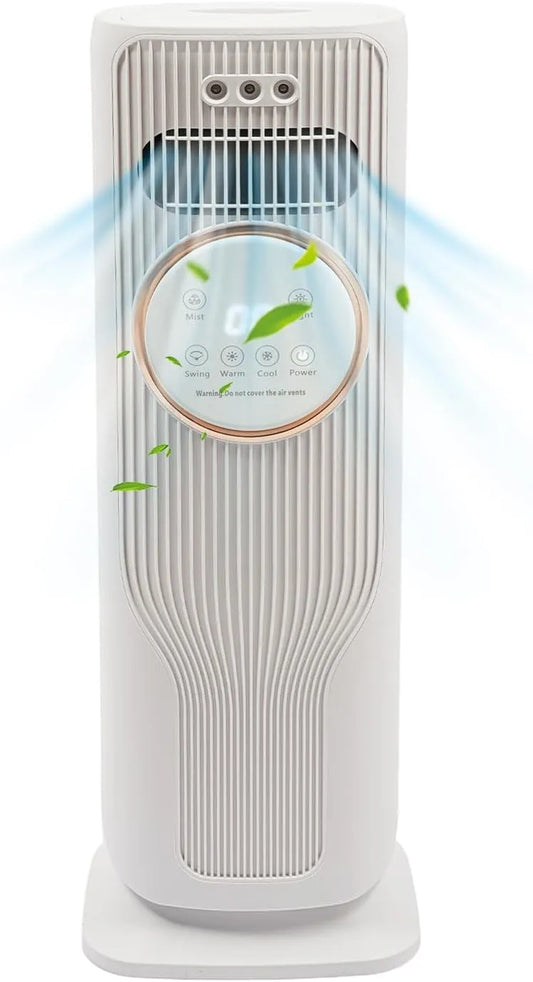 Duoruameng 4-in-1, Mobile klimaanlæg, Air Conditioning Mobile, tårn fan med vand køling, luftkøler med 2L vandtank &, Hvid, 2L, 45 W, 1000 W