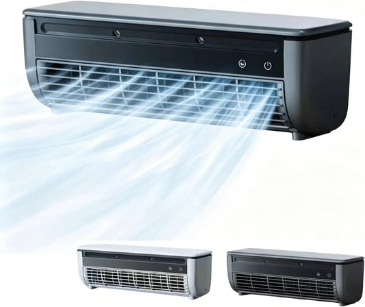 tylxayoxa 3-Gang-Wandk 3-retters, Mobile klimaanlæg, Kompakt kannelløs mini- Split Air Condition med fjernbetjening - vægkølersystem, Sort, 2 x 10