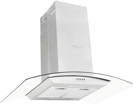 vidaXL, Frithængende emhætter, ø rækkevidde hætte 90 cm rustfrit stål 756 m3 / h LED, Sølv, 90 cm, 3 v, 90 x 53, 240V