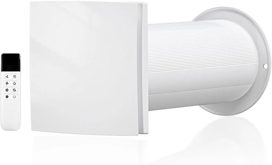LINGGONGAIR, Vægtlodder, 100mm decentralt ventilationssystem med varmegenvinding - vægventilator med, Sort, 100mm, 5W