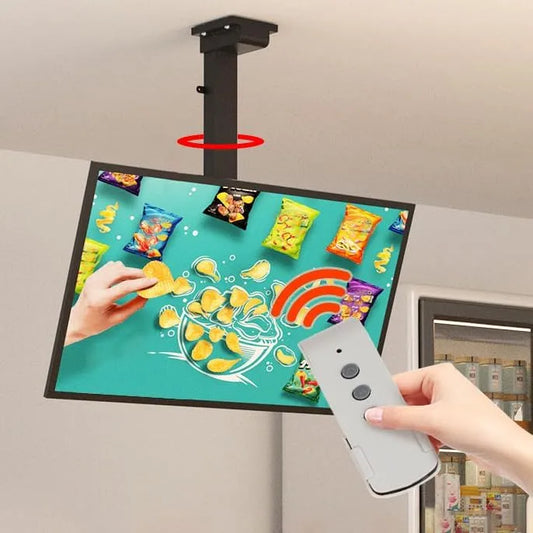 RAJYQODIS, Væg- og loftbeslag, TV loftsholder elektrisk, 360 ° rotation loft holder til tv-elektrisk, Sort, 100cm, 60 kg, 360 g, 1730 mm