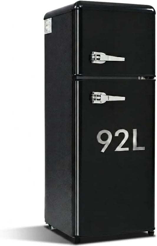 Lahoomu, Køle-/fryseskabe, Refleksel, køleskabe-fryser kombination, 92 liter (med 28 liter frysevolumen), Sort, 92 l, 28 l, 116 kW, 105, 5 cm