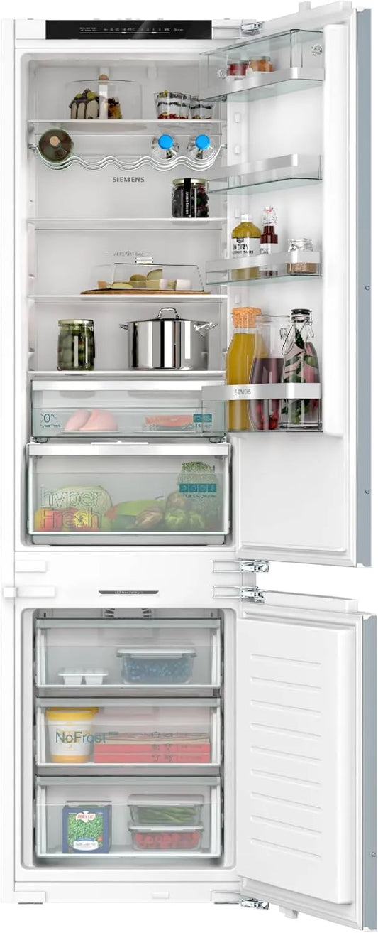 Siemens iQ500 KI96NADC0, Køle-/fryseskabe, bygget i køleskabe-fryser kombination 194 x 56 cm niche, Hvid, 194 x 56 cm, 5 x 55, 8 cm