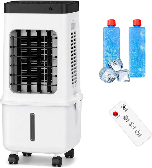 Simsky 4-in-1, Mobile klimaanlæg, Stille Mobile Air Conditioning 12L Vandtank, Air Cooler med dvaletilstand & 7H, Hvid, 12L, 2 g