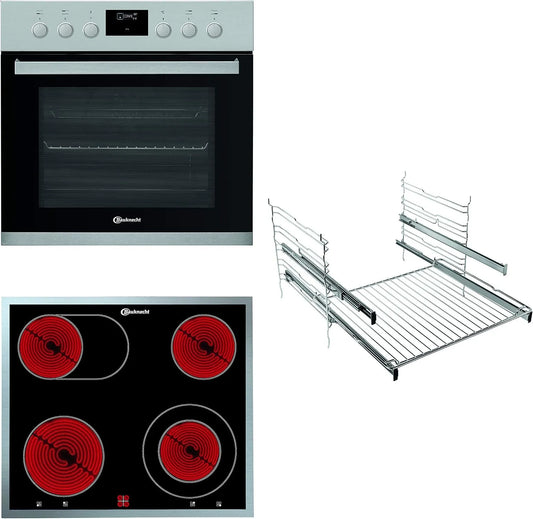 Bauknecht P300, Komfursæt, HEKO Kove- Cook field kombination / glas keramik madlavning felt (60 cm) /, Sort, 60 cm, 4 g