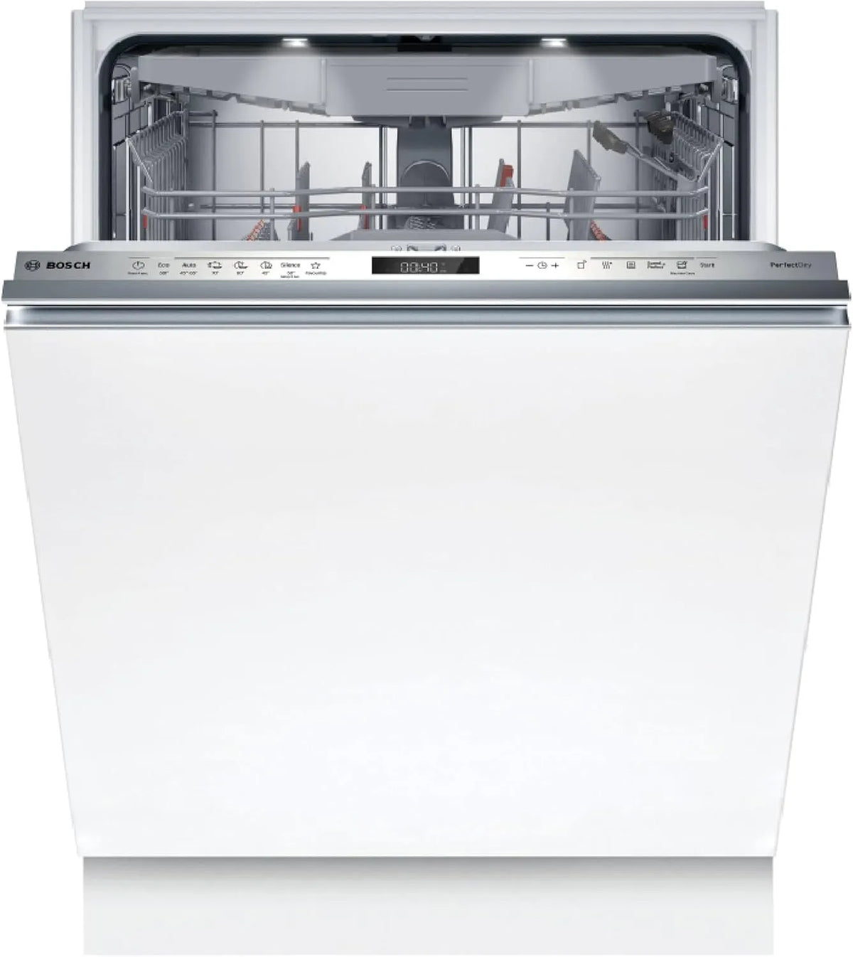 Bosch SMV6ZCX25E, Opvaskemaskiner, 60 cm, opvaskemaskine Fuldt integreret 60 cm, Serie 6, Lavet i Tyskland, bestik skuffe, Sølv, 40 dB