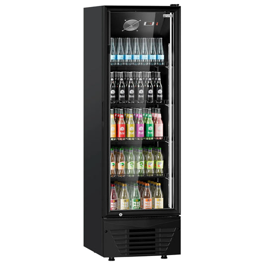 GGM Gastro, Køle-/fryseskabe, Driveringskøkken 330 L med 1 glasdør, Hvid, 330 L, 1 g, 294 l, 590 mm