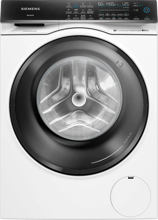 Siemens iQ700 WN54C2A40, Vaske-tørremaskiner, Smarter Vaskedræber 10, 5 kg Vask 6 kg Tørring, Hvid, 10, 5 kg, 6 kg, 20 v