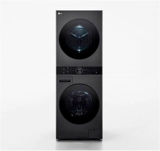 LG WT1210BBF, Vaskemaskiner, Washtower, vaskemaskine klasse C -10 procent 12kg og tørretumbler A 10 kg, Sort, 12kg, 10 kg, 1350 rpm, 360 inch