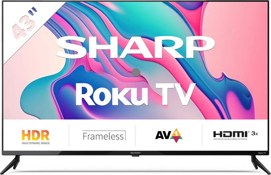 SHARP cm/43 43FD2E, Bærbare TV'er, Full HD Smart TV, (108 cm / 43 tommer, Roku TV kun tilgængelig i Tyskland, Sort, Full HD, 108 cm, 1920 x 1080