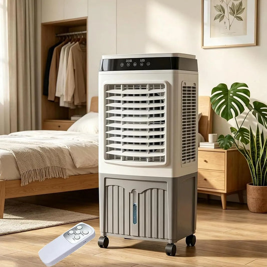 TIANQIHAO 5-Gallonen-Wassertank, Mobile klimaanlæg, Bærbar aircondition, fordampningskøler med 10, 5 gallon vandtank, vinduesfri, Hvid, 10, 5 g