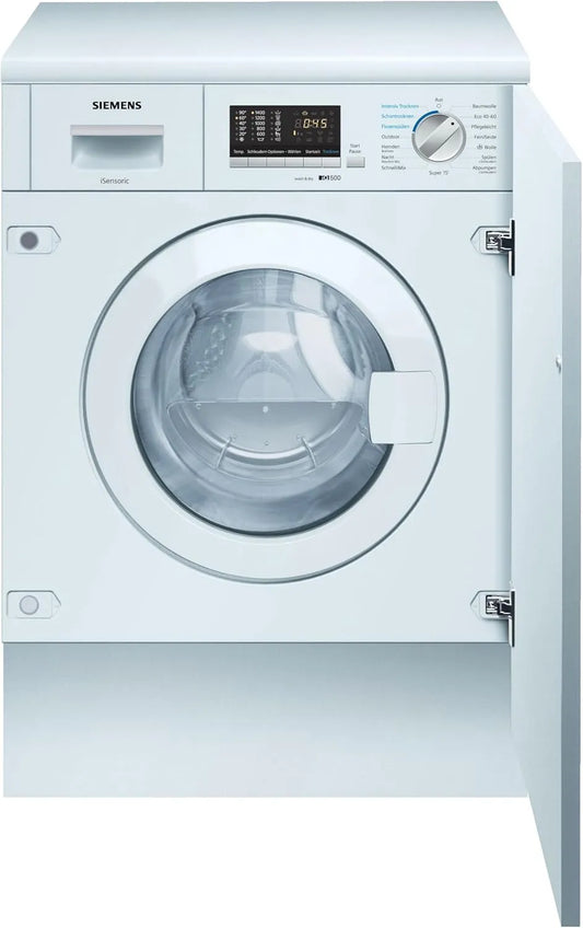 Siemens iQ500 WK14D543, Vaske-tørremaskiner, Bygg- in Vaskedør 7 kg Vask 4 kg Dry, Hvid, 7 kg, 4 kg, 543 v, 82 x 59