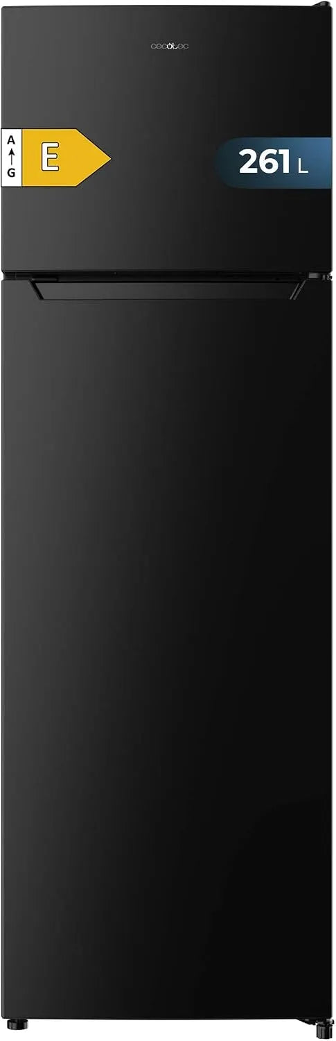 Cecotec, Køle-/fryseskabe, Køleskab med 2 døre Bolero CoolMarket 2D 261 Sort E. Motor Defrost, Tvilddørs, Sort, 169x54cm, 261L, 54 x 59