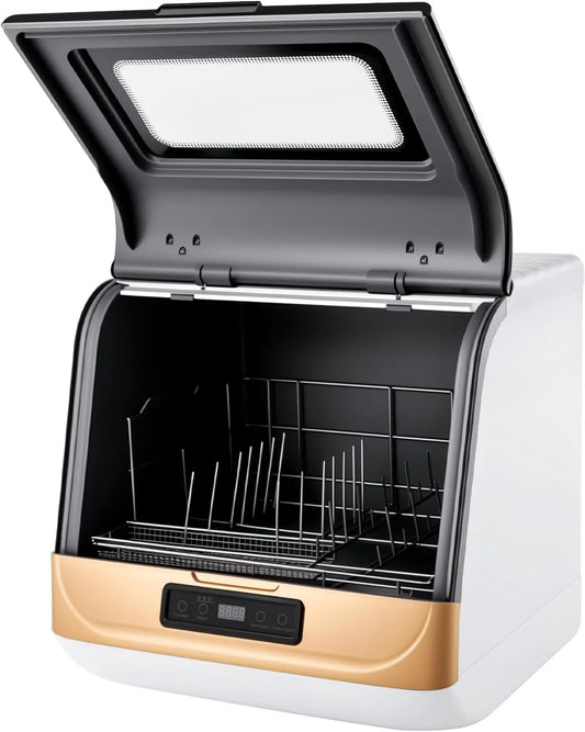 Mqwdxzfes, Bordopvaskemaskiner, 800W Mini bordopvaskemaskine, 6 Custom- Made Dishunders med 3 Vaskeserier &, Hvid, 800W, 3 V, 45 x 40 x 45 cm