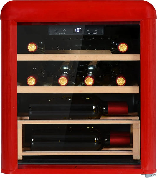 Amica, Indbyggede vinkøleskabe, Retro Vin Køleskab 10 flasker 45 L 53, 5 x 48 cm WKR 341 910 R, Sort, 45 L, 5 x 48 cm, 48 l, 0, 75 l