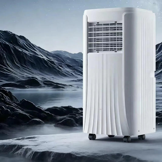 Generisch 24-Stunden-Timer R290, Mobile klimaanlæg, 9000 BTU Bærbar aircondition, energieffektiv enhed med fjernbetjening, 24- timers, Hvid