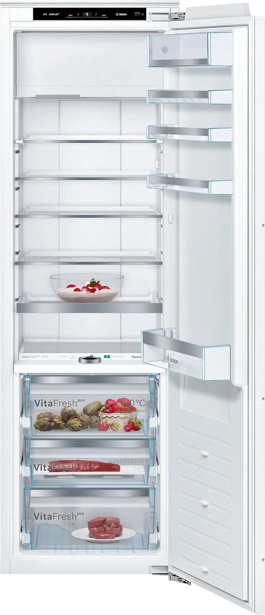 Bosch KIF82PFE0, Køle-/fryseskabe, serie 8 bygget i køleskab med fryser 177, 2 x 55, 8 cm, Hvid, 0 V, 36 dB