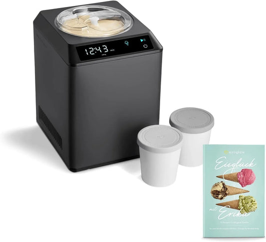 Springlane Kitchen, Ismaskiner, Springlane Icemaker & yoghurt maker Erika 2, 5 L med selvkølende kompressor 250 W, Sølv, 2, 5 L, 250 W