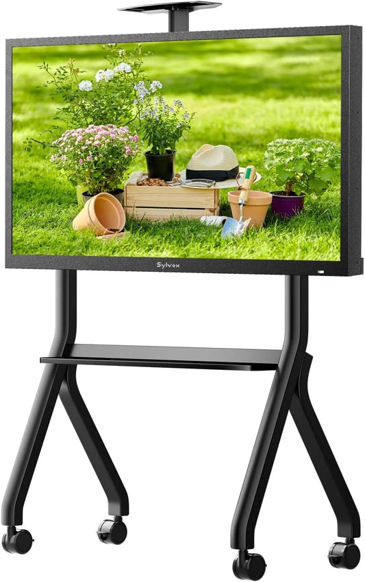 SYLVOX, Stativfødder, TV stand rullende til 42-55 'udendørs TV, 360 ° låsehjul, Sort, 55 ', 40 kg, 100x100, 700x500 mm
